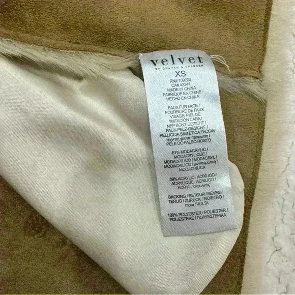 Velvet By Graham Spencer Faux Fur Vest Faux Suede Size XS Pockets - Picture 3 of 7